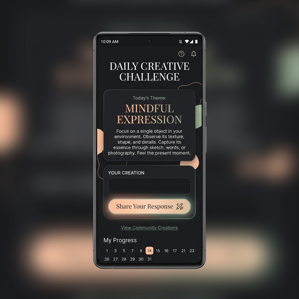 Daily Creative Challenge Mobile Application Interface